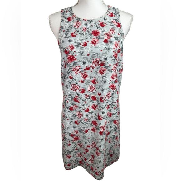 Kensie Windy Roses Floral Sleeveless Shift Dress Multi-Color Rear Zip Size S - Picture 2 of 13